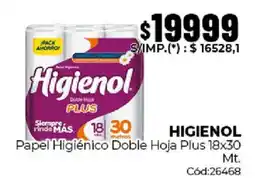 Diarco Higienol papel higiénico doble hoja plus oferta