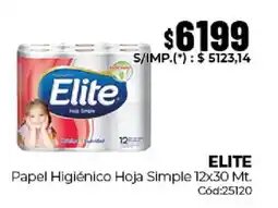 Diarco Elite papel higiénico hoja simple oferta