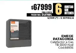 Diarco Emege patagonia calefactor a gas oferta