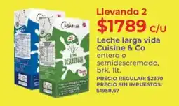 Supermercados Vea Cuisine & co leche larga vida entera o semidescremada brk. oferta