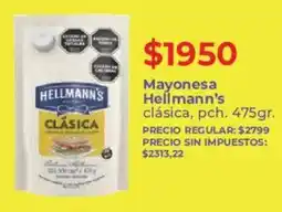 Supermercados Vea Hellmann's mayonesa clásica, pch. oferta