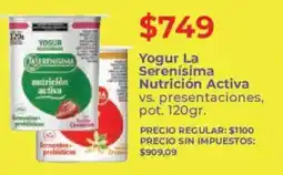 Supermercados Vea La serenísima yogur nutrición activa vs. presentaciones, pot. oferta