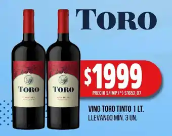 Supermercados Yaguar Toro vino tinto oferta