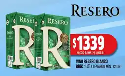 Supermercados Yaguar Resero vino blanco brik oferta