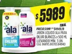 Supermercados Yaguar Ala jabon liquido para diluir blancos oferta
