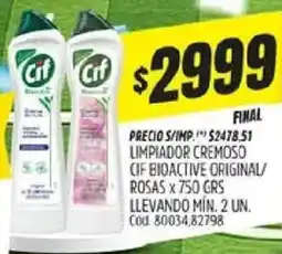 Supermercados Yaguar Cif limpiador cremoso bioactive original/ rosas oferta