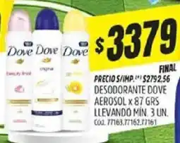 Supermercados Yaguar Dove desodorante aerosol oferta