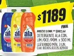 Supermercados Yaguar Ala detergente con. lim/oce/pom. oferta