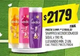 Supermercados Yaguar Sedal shampoo/acondicionador oferta