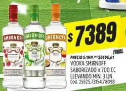 Supermercados Yaguar Smirnoff vodka saborizado oferta