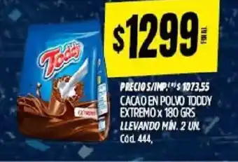 Supermercados Yaguar Toddy cacao en polvo extremo oferta
