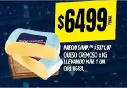 Supermercados Yaguar Cremoso queso oferta