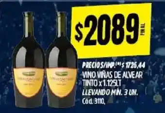 Supermercados Yaguar Viñas de alvear vino tinto oferta