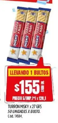 Supermercados Yaguar Misky turron oferta