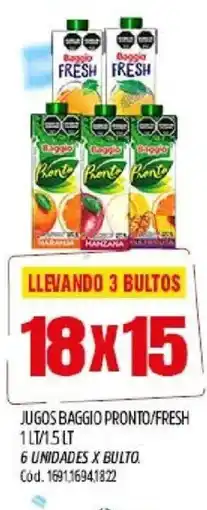 Supermercados Yaguar Baggio jugos pronto/fresh oferta