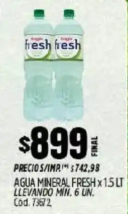 Supermercados Yaguar Fresh agua mineral oferta