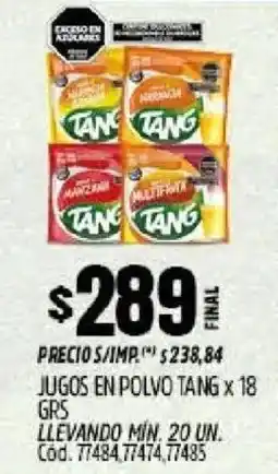 Supermercados Yaguar Tang jugos en polvo oferta