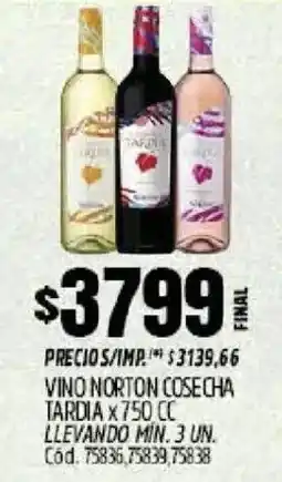 Supermercados Yaguar Tardia vino norton cosecha oferta