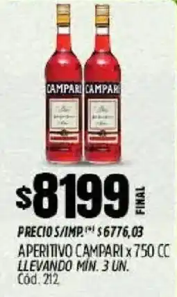 Supermercados Yaguar Campari aperitivo oferta