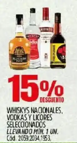 Supermercados Yaguar Whiskys nacionales. vodkas y licores oferta