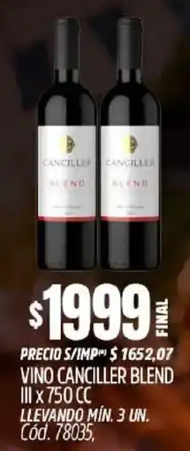 Supermercados Yaguar Canciller vino blend III oferta