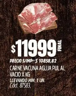 Supermercados Yaguar Carne vacuna aguja pul al vacio oferta