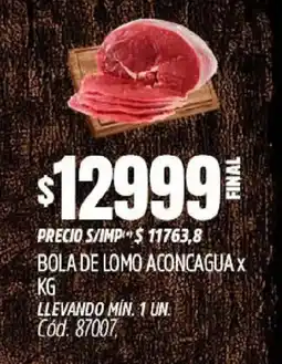 Supermercados Yaguar Bola de lomo aconcagua oferta