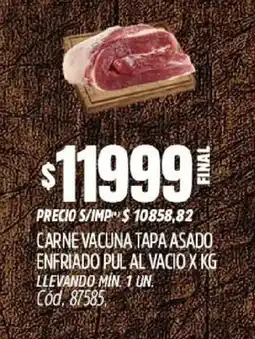 Supermercados Yaguar Carne vacuna tapa asado enfriado pul al vacio oferta