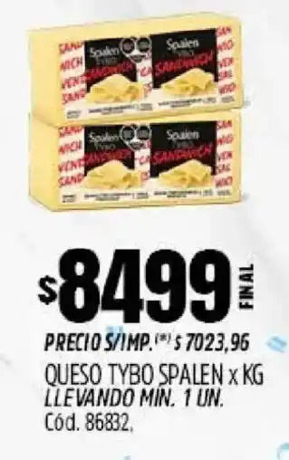 Supermercados Yaguar Spalen queso tybo oferta