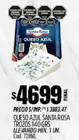 Supermercados Yaguar Santa rosa queso azul trozos oferta
