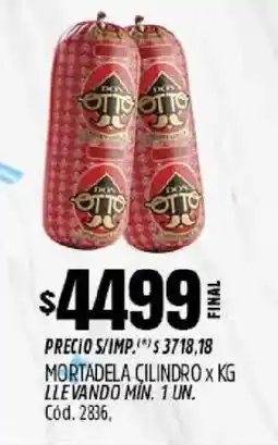 Supermercados Yaguar Mortadela cilindro oferta
