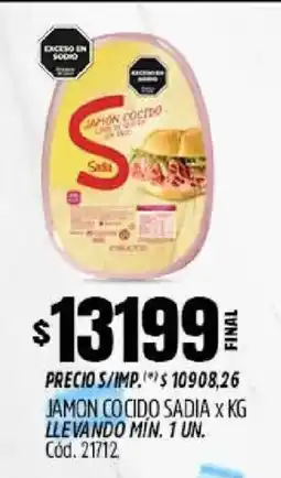 Supermercados Yaguar Sadia jamon cocido oferta