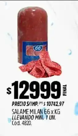 Supermercados Yaguar 66 salame milan oferta