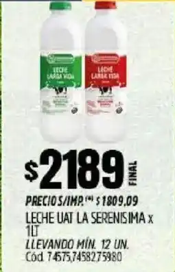 Supermercados Yaguar La serenisima leche uat oferta
