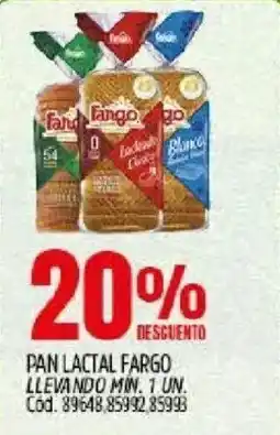 Supermercados Yaguar Fargo pan lactal oferta