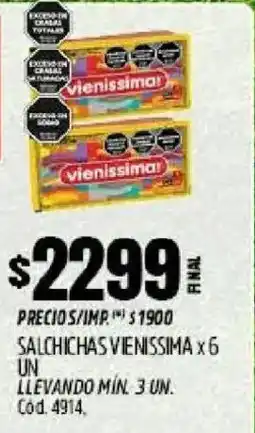 Supermercados Yaguar Vienissima salchichas oferta