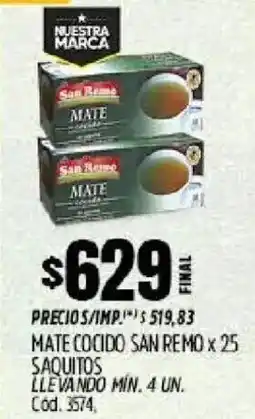 Supermercados Yaguar San remo mate cocido oferta
