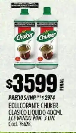 Supermercados Yaguar Chuker edulcorante clasico liquido oferta