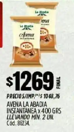 Supermercados Yaguar La abadia avena instantanea oferta