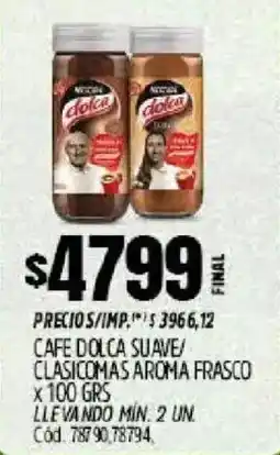 Supermercados Yaguar Café dolca suave/ clasicomas aroma frasco oferta