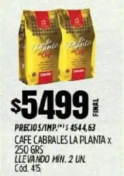 Supermercados Yaguar La planta café cabrales oferta