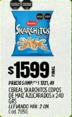 Supermercados Yaguar Cereal skarchitos copos de maiz azucarados oferta
