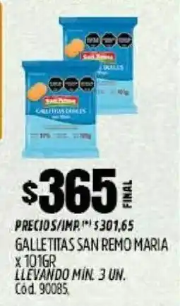 Supermercados Yaguar San remo galletitas maria oferta