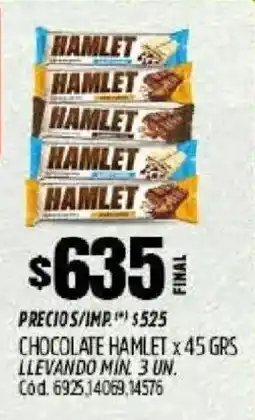 Supermercados Yaguar Hamlet chocolate oferta