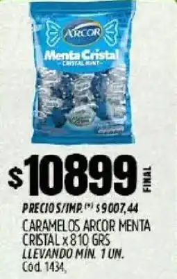 Supermercados Yaguar Arcor caramelos menta cristal oferta