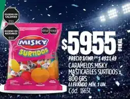 Supermercados Yaguar Misky caramelos masticables surtidos oferta