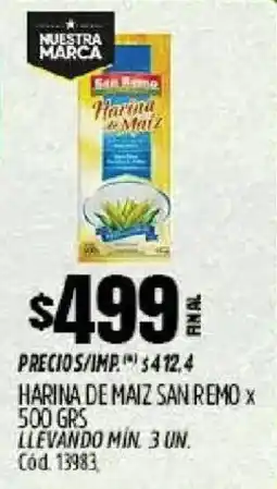 Supermercados Yaguar San remo harina de maiz oferta