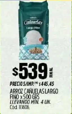 Supermercados Yaguar Cañuelas arroz largo fino oferta