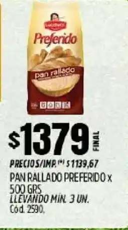 Supermercados Yaguar Preferido pan rallado oferta
