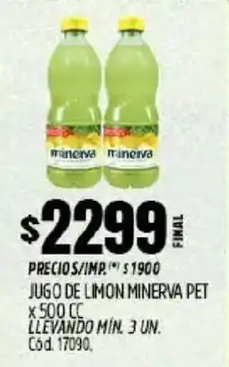 Supermercados Yaguar Minerva jugo de limon pet oferta